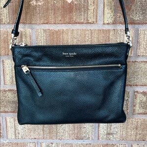 Preppy Kate Spade Black Pebbled Leather Crossbody Bag Capsule Wardrobe
